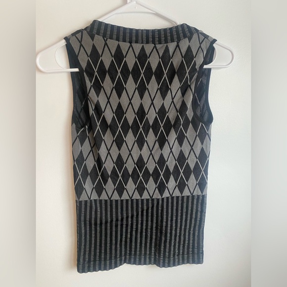 Y2K 2000s staple argyle sweater vest v neck - Picture 3 of 3